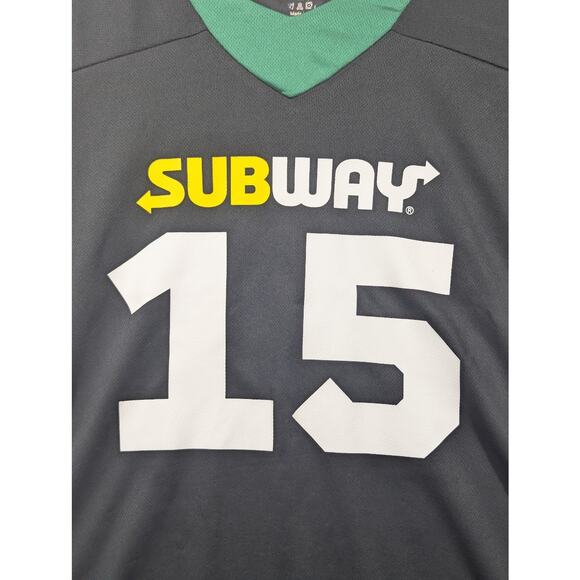 Subway Series Football Jersey Size XL Black #15 Titan Turkey Sandwich Crew Team - Picture 3 of 9